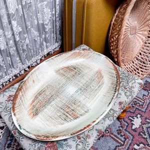 Rustic Style Multi-Colored Oval Plate
